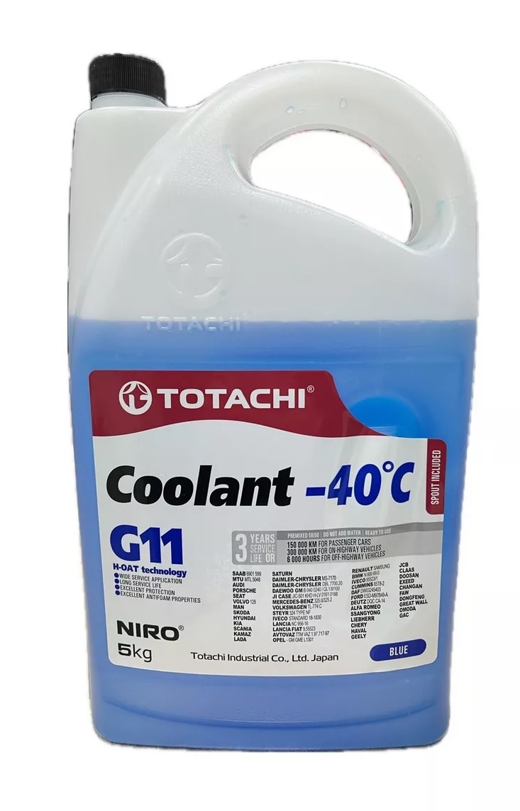 Антифриз TOTACHI  NIRO COOLANT G11 -40C синий5 кг